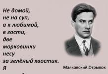 Mayakovsky cintaku.  Lirik cinta oleh V. V. Mayakovsky.  Analisis puisi 