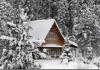 House in the forest in winter or life in a fairy tale